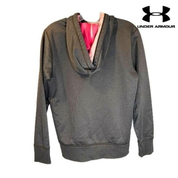 Under Armour Women's Fleece Pullover Hoodie‎ Big Logo Printed Drawstring sweater - Picture 2 of 4